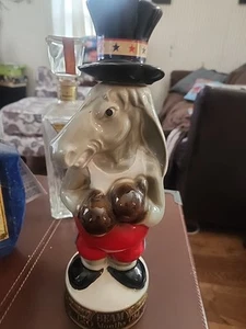 VTG 1964 Democratic Donkey Boxing Gloves Top Hat Whiskey Decanter Jim Beam Empty - Picture 1 of 3