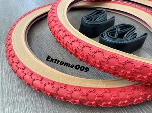PAAR 20" BMX Fahrrad COMP3 RED Gumwall MX3 Reifen & Schläuche 20X2.125 - Bild 1 von 2