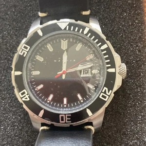NOS Men’s NAUTIS, Date, Screw Crown, New Battery, All SS, Runs, 20 ATM, In Box - Picture 1 of 15