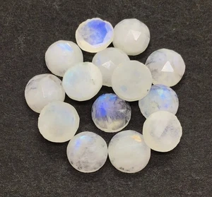 AAA Natural Rainbow Moonstone Round Rose Cut Loose Gemstone For Making Jewelry - Picture 1 of 7