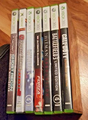 Lote de 7 videojuegos Xbox 360 (arañazados - no probados - Call of Duty Forza Hitman) Foto 1 de 4