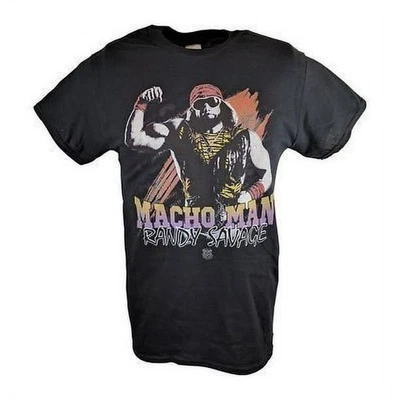 Macho Man Randy Savage Bicep Pose WWE Mens Black T-shirt - Image 1 of 4