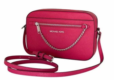Michael Kors Jet Set Item East West Chain Shoulder Crossbody Bag Dark Raspberry - Image 1 of 4