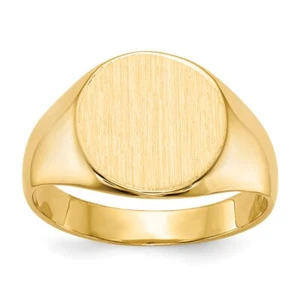 Anillo de sello trasero cerrado de oro amarillo de 10k de 10,5 x 11,0 mm para mujer talla 6 - Imagen 1 de 5