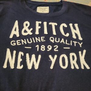 Abercrombie & Fitch New York T Shirt Mens XL Extra Large Navy Blue  Embroidered