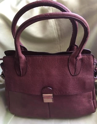 Halogen Cocoa Brown Genuine Leather Large Doctors Satchel Purse - New - Photo 1/4