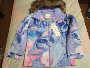 Kid's Ski Roxy Winter Snow Jacket - Girls' Azure Blue Landscape, XL(14) NWT - Picture 1 of 19