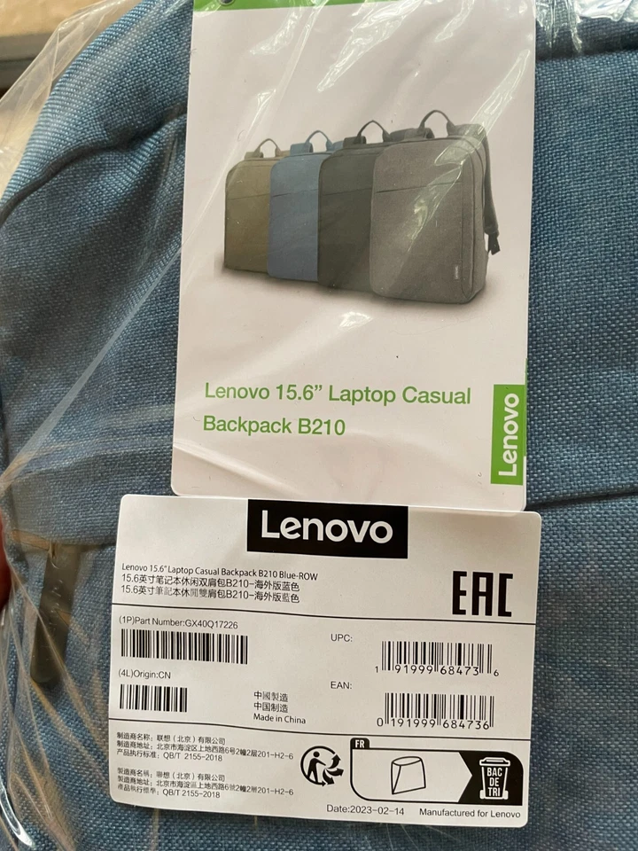Lenovo Idea GX40Q17226 15.6 Backpack B210 Blue-row