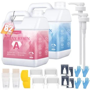 Epoxy Resin 82OZ - Crystal Clear Epoxy Resin Kit - No Yellowing No Bubble Art - Picture 1 of 5