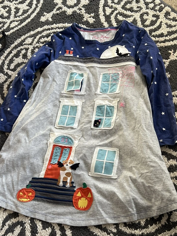 Vestido Boden Halloween Haunted House - Levante a aba tamanho 6-7y meninas pequenas - Imagem 1 de 1