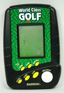 Radica World Class Golf Hand Held Travel Electronic Game 3730 Tested Working EUC