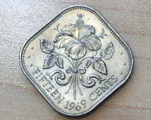 1969 Bahamas 15 Cents Hibiscus Flower - Picture 1 of 2