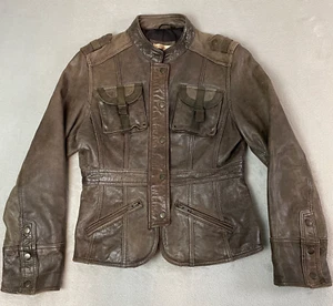 Vintage Wilsons Lederjacke Damen Gr. M tailliert braun Racer Utility Motorräder - Bild 1 von 9