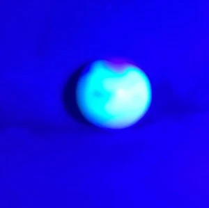 Vintage Glass Marble Blue White Swirl UV Shooter Marble Glow in Dark - Picture 1 of 3