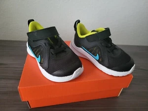nike schuhe kinder 21 Sneaker Schwarz - Türkis Klett Verschluss Orig. Karton neu - Bild 1 von 8