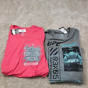 UFC Graphic 1 T-Shirt 2 L/S Bundle Short Sleeve Long Sleeve Mens 2XL NWT - Picture 1 of 8