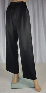 Neu mit Etikett $ 180 Banana Republic Größe 8 schwarz Soho hoch geschnitten weites Bein Satinhose #603834 - Bild 1 von 8