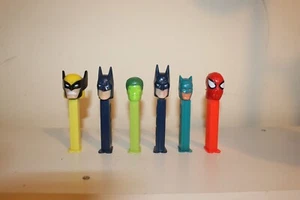 VTG. PEZ DISPENSERS  Superheroes WOLVERINE HULK BATMAN Spiderman Lot of 6 - Picture 1 of 5