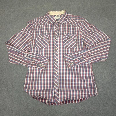 Elwood Shirt Mens XLARGE Red western plaid long sleeve pearl snap size XL - Image 1 of 4