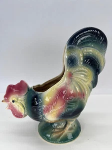 Rooster Figurine ceramic 8" Vintage Mid century Planter Royal Copley - Picture 1 of 9