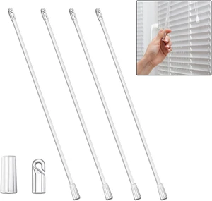17 Inch Long Vertical Blind Wand, 4 Pack Clear Tilt Wand with Hook and Grip, Du - Picture 1 of 7