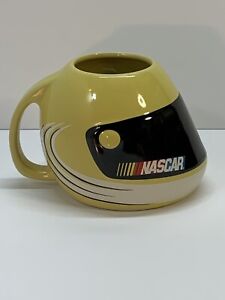 NASCAR Stock Car Auto Racing Yellow Helmet Shaped Coffee Mug  2003