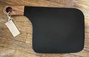 Acacia Wood Black & Natural Cutting Cheese Charcutterie Board Bloomingville - Picture 1 of 7