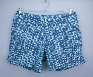 Vilebrequin Shorts Zopfmuster Print Gr. L blau Herren Badehose gefüttert Polyester - Bild 1 von 15