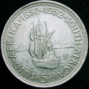 5 shillings silver coin Capetown 1952 South Africa - Picture 1 of 2