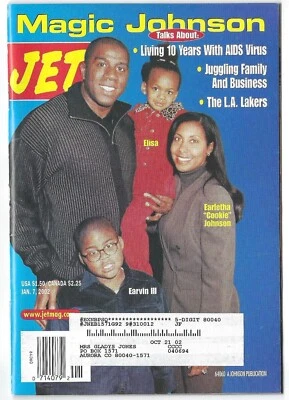2002 January 7 JET Magazine, Magic Johnson & Family (Cookie, Earvin III, Elisa) - Image 1 of 2