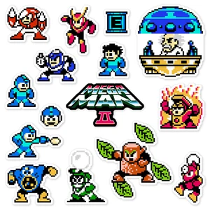 Mega Man II 2 Stickers Nintendo NES Pixel Art 15 Sticker Pack - Picture 1 of 2