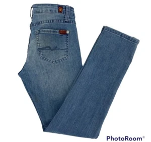 7 For All Mankind Size 12 Paxtyn Skinny Youth Girls Medium Wash Jeans Low Rise - Picture 1 of 11