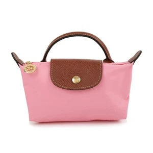 SALE LONGCHAMP Handle Pouch LE PLIAGE ORIGINAL Logo Charm Mini Size GUIMAUVE NEW - Picture 1 of 9