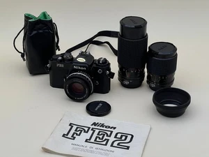 Nikon FE2 with 50mm lens plus 2 zoom lenses used EX - Bild 1 von 7