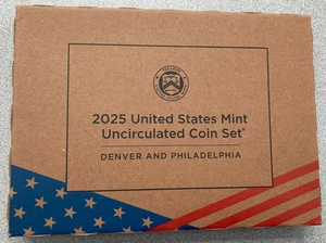 2025 UNCIRCULATED DENVER AND PHILADELPHIA COIN SET - 20 COINS IN UNOPENED BOX  - Picture 1 of 2