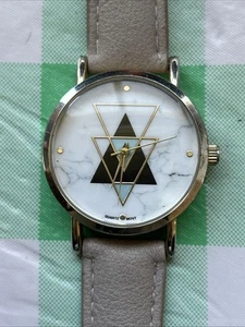 Francesca’s Silver And Gold Tone Triangle Pattern Women’s Quartz Watch - Picture 1 of 8