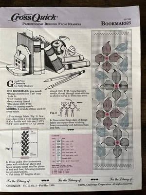 CrossQuick Bookmarks, Craftways Corp 021766, 1990, 7 Patterns - Image 1 of 4
