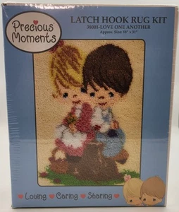 Precious Moments Latch Hook Rug Crochet Kit #3801 LOVE ONE ANOTHER - NEW SEALED - Picture 1 of 2