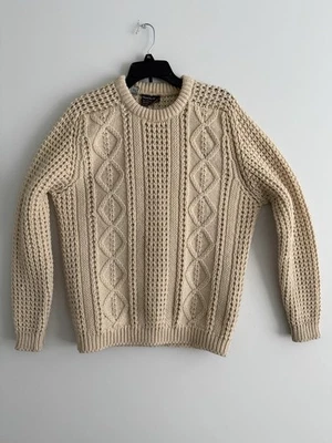 Gaeltarra XL Cream Aran Jumper Cable Knit Fisherman Knit 100% Pure Wool Sweater - Image 1 of 4