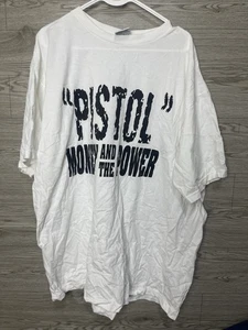 Vintage Pistol- Money and The Power Rap Tee Top Of The Line Records Hiphop 90s - Picture 1 of 8