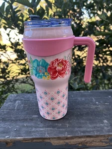 Pioneer Woman FANCY SCHNÖRKEL ISOLIERT 40 OZ ROSA EDELSTAHL BECHER - Bild 1 von 24