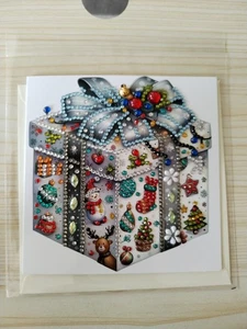 Present Box Theme Merry Christmas Diamond Art Greeting Card - Picture 1 of 4