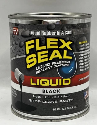 Flex Seal LFSBLKR16 16oz Liquid Rubber Sealing Coating Black 6Pck New Open Box
