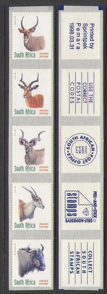 RSA 1998 Antelopes/Animals/Wildlife 5v s/a stp (n21446) - Image 1 of 1