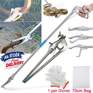 150cm Snake Tongs Foldable Hook Bag Reptile Grabber Catcher Stick Handling Tool - Picture 1 of 24