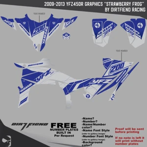 KIT GRÁFICO RANA FRESA LATERAL/GUARDABARROS AZUL GRIS 2009-2013 YAMAHA YFZ450R - Imagen 1 de 5