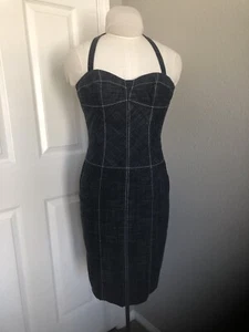 Phoebe Blue Denim Halter Neck Dress sz 2 - Picture 1 of 7