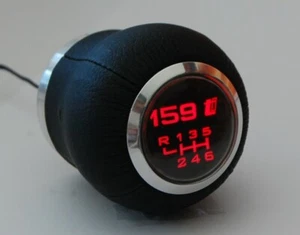 ALFA Pomello di cambio in pelle retroilluminato 159 ti 6 speed led rossa - Picture 1 of 18