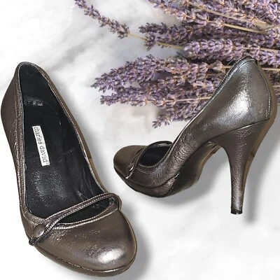 Charles David Italy Bronze Metallic Mary Jane Pumps Heels 7M Preowned GUC - Image 1 of 4