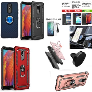 Phone Case For AT&T LG Neon Plus (5.45") Shock Absorbing Ring Holder Stand - Picture 1 of 7